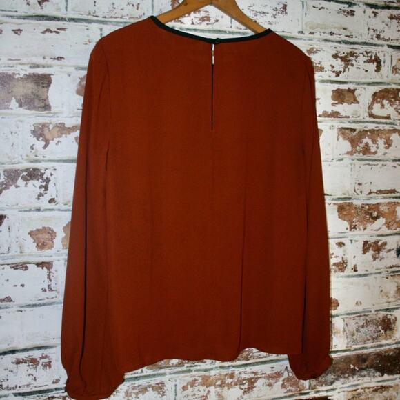 Express Embroidered Crochet Neckline Flowing Top - Picture 8 of 8